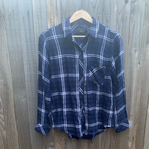 Rails blue and white plaid button down shirt - Picture 4 of 8